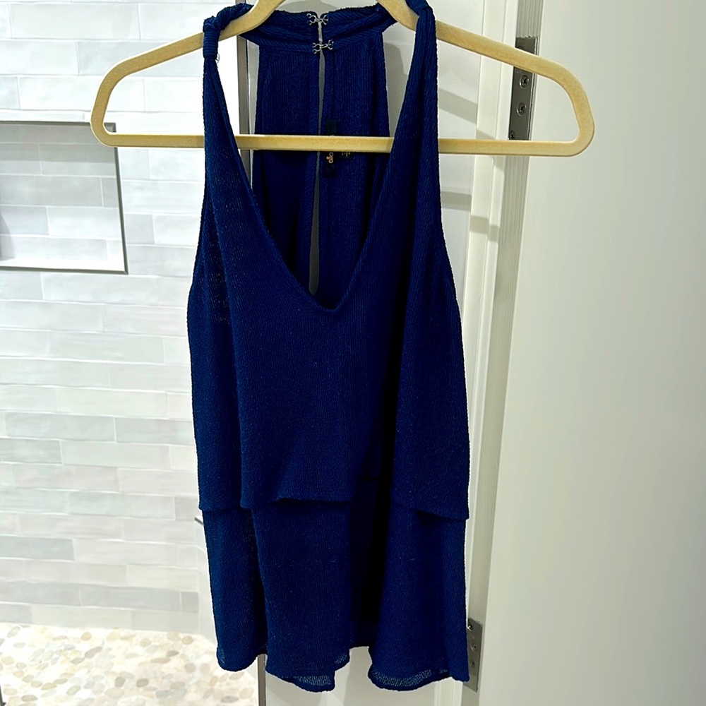 Ella Moss Navy Sleeveless Blouse Size Small